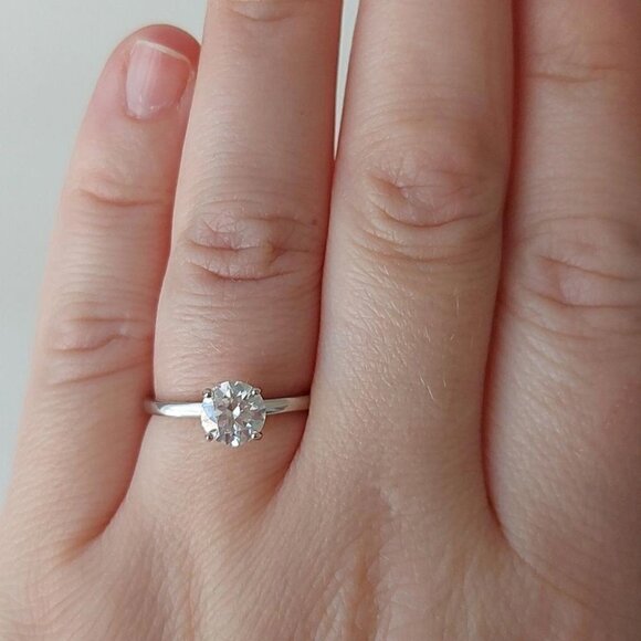 1 Carat Moissanite Sterling Silver Ring